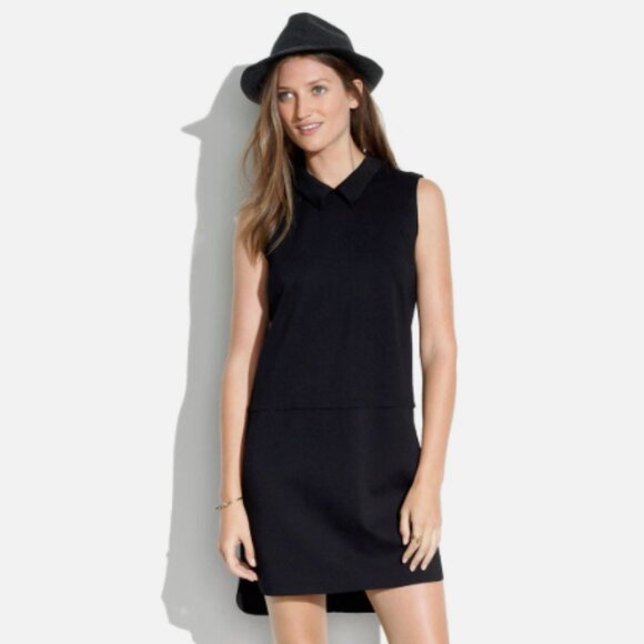 Madewell Black Shirttail Shift Dress - Picture 1 of 9